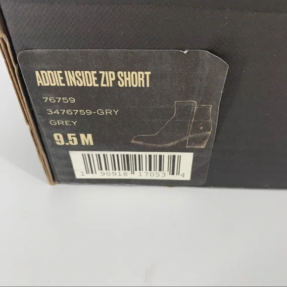 NIB Frye Boots Addie Inside Zip Short 9.5M Grey Women’s Booties Genuine Leather - Picture 6 of 7